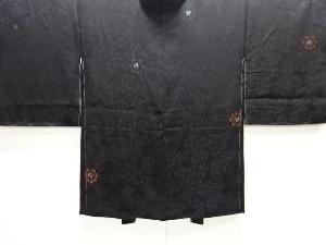 大正ロマン　紋錦紗花模様織り出し漆羽織